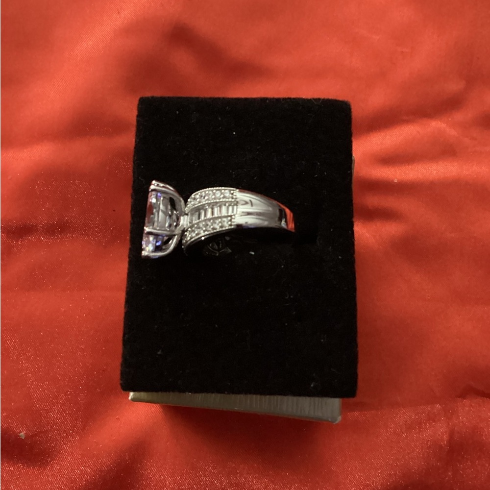 SOLD OUT!!!Elegant Simulated Diamond Silver Ring ( Size:7) - Picture 4 of 5